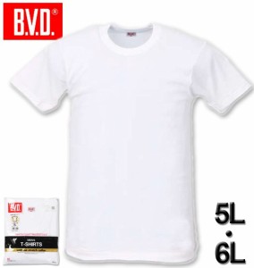 大きいサイズ B.V.D. 丸首半袖Tシャツ ホワイト 5L 6L/1249-2270-1-20