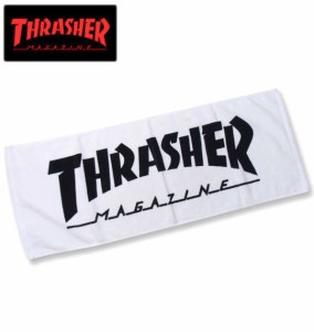 THRASHER MAG LOGOフェイスタオル ホワイト×ブラック/1270-0356-1-25