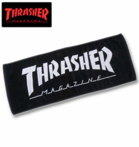 THRASHER MAG LOGOフェイスタオル ブラック×ホワイト/1270-0356-2-25