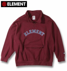 大きいサイズ ELEMENT UNIV ハーフジップスウェット バーガンディ 3L 4L 5L 6L/1278-3626-1-128