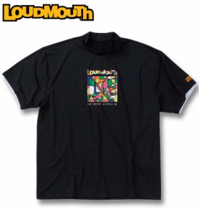 大きいサイズ LOUDMOUTH スムース モックネック ゴルフ 半袖シャツ ブラック 3L 4L 5L 6L/1278-4271-1-128