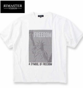 大きいサイズ RIMASTER VISION 天竺 トリックアート 半袖 Tシャツ ホワイト 3L 4L 5L 6L 8L/1268-4220-1-29