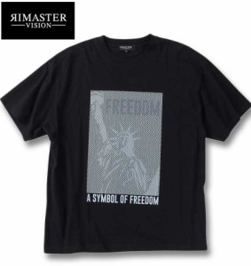 大きいサイズ RIMASTER VISION 天竺 トリックアート 半袖 Tシャツ ブラック 3L 4L 5L 6L 8L/1268-4220-2-29