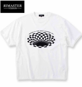 大きいサイズ RIMASTER VISION 天竺 トリックアート 半袖 Tシャツ ホワイト 3L 4L 5L 6L 8L/1268-4221-1-29