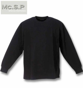 大きいサイズ Mc.S.P ワッフルクルーネック長袖Tシャツ ブラック 3L 4L 5L 6L 7L 8L/1278-4110-2-29
