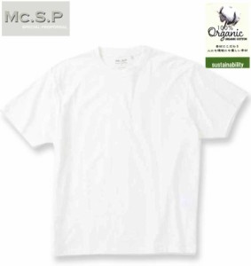 大きいサイズ Mc.S.P オーガニックコットン クルーネック 半袖 Tシャツ オフホワイト 3L 4L 5L 6L 7L 8L/1278-4510-1-29