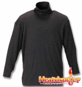 大きいサイズ Heatchanger タートルネック長袖Tシャツ ブラック 3L 4L 5L 6L 8L/1149-9371-1-30