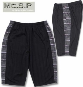 大きいサイズ Mc.S.P スラッシュプリントラインジャージ六分丈パンツ ブラック×グレー 3L 4L 5L 6L 8L/1254-3351-2-35