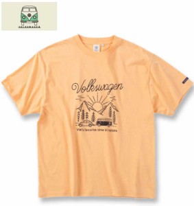 大きいサイズ VOLKSWAGEN 天竺 半袖 Tシャツ アプリコットオレンジ 3L 4L 5L 6L 8L/1268-4202-1-36