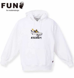 大きいサイズ FUN for modemdesign fun friends ojisan プルパーカー ホワイト 3L 4L 5L 6L/1278-3609-1-138