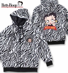 大きいサイズ BETTY BOOP フェイクファー フルジップパーカージャケット ゼブラ 3L 4L 5L 6L/1278-3622-1-138