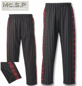 大きいサイズ Mc.S.P スラッシュプリントライン ジャージパンツ チャコール×レッド 3L 4L 5L 6L 8L/1254-3350-3-39