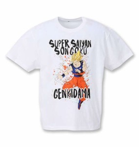 大きいサイズ DRAGONBALL Z 超サイヤ人孫悟空元気玉半袖Tシャツ ホワイト 3L 4L 5L 6L/1278-0243-1-39