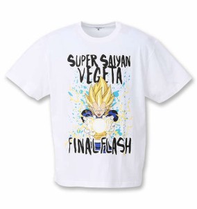 大きいサイズ DRAGONBALL Z 超サイヤ人ベジータファイナルフラッシュ半袖Tシャツ ホワイト 3L 4L 5L 6L/1278-0244-1-39