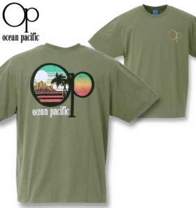 大きいサイズ OCEAN PACIFIC 天竺半袖Tシャツ カーキ 3L 4L 5L 6L 8L/1278-3296-3-39