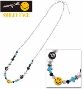 大きいサイズ SMILEY FACE スマイルハンドメイドネックレス ターコイズ/1270-2235-2-45