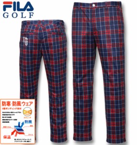 大きいサイズ FILA GOLF チェック柄ボンディングテーパードパンツ レッド系 100cm〜130cm/1274-2321-2-148