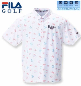 大きいサイズ FILA GOLF フリージングカノコエレメントプリント半袖シャツ ホワイト 3L 4L 5L 6L/1278-3283-1-148