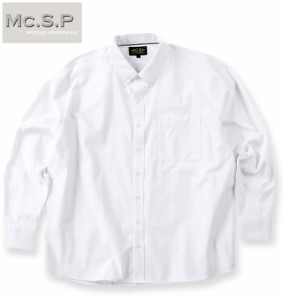 大きいサイズ Mc.S.P オックス B.D長袖シャツ ホワイト 3L 4L 5L 6L 7L 8L/1257-3320-1-49