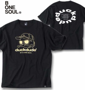 大きいサイズ b-one-soul DUCK DUDEメタリックフェイス半袖Tシャツ ブラック 3L 4L 5L 6L/1258-3281-2-49