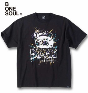 大きいサイズ b-one-soul DUCK DUDE スプラッシュ 半袖 Tシャツ ブラック 3L 4L 5L 6L/1258-4290-2-49