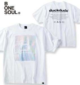 大きいサイズ b-one-soul DUCK DUDE メタリック 半袖 Tシャツ ホワイト 3L 4L 5L 6L/1258-4291-1-49