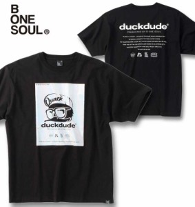 大きいサイズ b-one-soul DUCK DUDE メタリック 半袖 Tシャツ ブラック 3L 4L 5L 6L/1258-4291-2-49