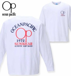 大きいサイズ OCEAN PACIFIC 天竺長袖Tシャツ ホワイト 3L 4L 5L 6L 8L/1278-2655-1-49