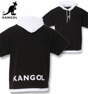 大きいサイズ KANGOL 半袖Tパーカー ブラック 3L 4L 5L 6L 7L 8L/1278-3218-2-54