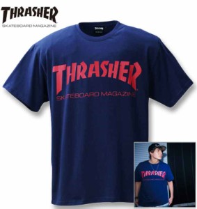 大きいサイズ THRASHER 半袖Tシャツ ネイビー 3L 4L 5L 6L 8L/1278-3585-3-54