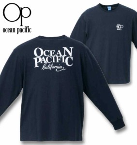 大きいサイズ OCEAN PACIFIC 天竺 長袖Tシャツ ネイビー 3L 4L 5L 6L 8L/1278-3615-3-54