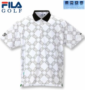 大きいサイズ FILA GOLF FILAスクエアプリント 半袖シャツ ホワイト 3L 4L 5L 6L/1278-4256-1-158