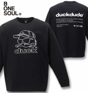 大きいサイズ b-one-soul DUCK DUDE 3Dメタリック長袖Tシャツ ブラック 3L 4L 5L 6L/1258-2390-2-59