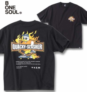 大きいサイズ b-one-soul DUCK DUDEフレイム半袖Tシャツ ブラック 3L 4L 5L 6L/1258-3282-2-59