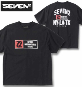 大きいサイズ SEVEN2 天竺 半袖 Tシャツ ブラック 3L 4L 5L 6L 8L/1268-4211-2-59