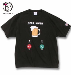大きいサイズ YOIDORE Beer Incoming Call 半袖 Tシャツ ブラック 3L 4L 5L 6L/1268-4260-2-59