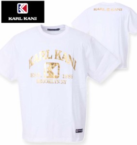 大きいサイズ KARL KANI 天竺半袖Tシャツ ホワイト 3L 4L 5L 6L 8L/1278-3266-1-59