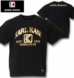 大きいサイズ KARL KANI 天竺半袖Tシャツ ブラック 3L 4L 5L 6L 8L/1278-3266-2-59