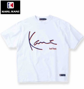 大きいサイズ KARL KANI 天竺 半袖Tシャツ ホワイト 3L 4L 5L 6L 8L/1278-4550-1-59