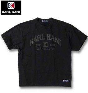 大きいサイズ KARL KANI 天竺 半袖Tシャツ ブラック 3L 4L 5L 6L 8L/1278-4551-2-59