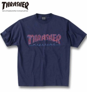 大きいサイズ THRASHER veins comp 半袖 Tシャツ ネイビー 3L 4L 5L 6L 8L/1278-4563-1-59