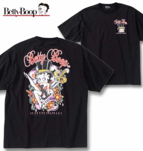 大きいサイズ BETTY BOOP 天竺 プリント 半袖 Tシャツ ブラック 3L 4L 5L 6L 8L/1278-4565-2-63