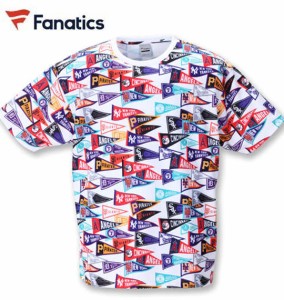 大きいサイズ Fanatics MLBフラッグ総柄プリント半袖Tシャツ ホワイト 3L 4L 5L 6L/1278-1511-1-65