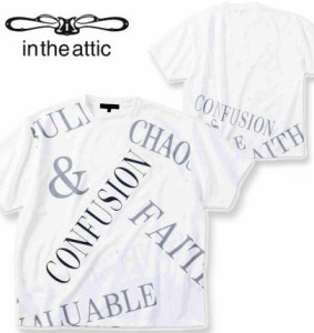 大きいサイズ in the attic クロスエンボスロゴ 半袖 Tシャツ ホワイト 3L 4L 5L 6L/1258-4210-1-69