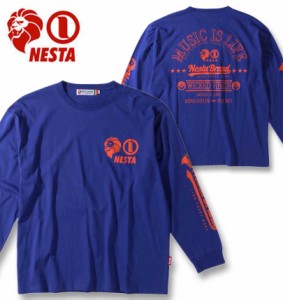 大きいサイズ NESTA BRAND 天竺 長袖Tシャツ ブルー 3L 4L 5L 6L 8L/1278-3390-3-69