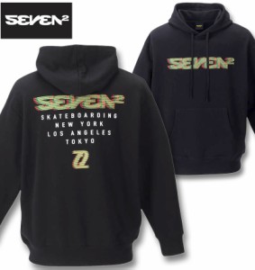 大きいサイズ SEVEN2 裏毛プルパーカー ブラック 3L 4L 5L 6L 8L/1268-2311-2-75