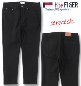 大きいサイズ H by FIGER ストレッチデニムパンツ ブラック 100cm〜160cm/1264-3100-2-79