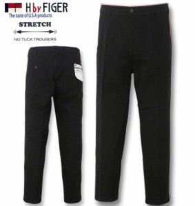 大きいサイズ H by FIGER ストレッチチノパンツ ブラック 100cm〜160cm/1264-3230-2-79