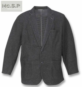 大きいサイズ Mc.S.P 裏ボーダーカットジャケット ブラック 3L 4L 5L 6L 7L 8L/1278-3396-2-79