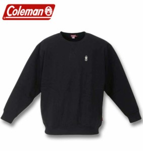 大きいサイズ Coleman 裏起毛 クルートレーナー ブラック 3L 4L 5L 6L 8L/1278-3601-2-79